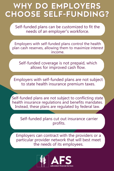 Why do employers choose self funding - list of 7 reasons for benefits solutions options.